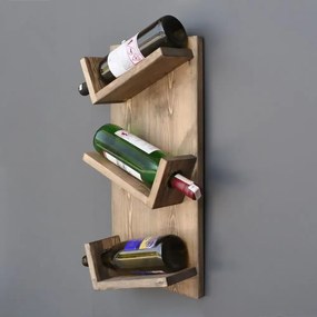 Stand sticle vin din lemn,seria wood, Homs Bar, Natur, 50 x 28 x 11 cm,700138