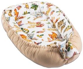 Cosulet bebelus pentru dormit Kidizi Baby Nest Cocoon 90x50 cm Animals Party