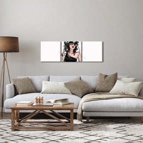 Tablou - Femeie de modă (cu ceas) (90x30 cm)