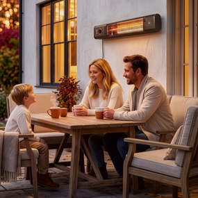 Outsunny încălzitoare Electrice cu Infraroșu 2000W IP65 Negre | Aosom Romania
