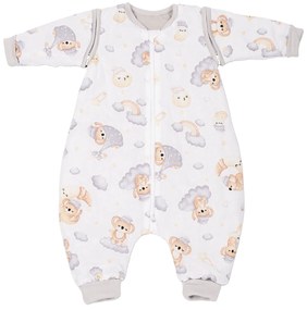 Sac de dormit copii din bumbac cu picioare si maneci detasabile 6-18 luni Kidizi Koala Dreams Bej, 1 tog