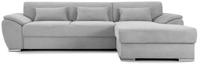 Colțar Extensibil PICASSO, cu ladă de depozitare, variante stânga/dreapta 300x170x80 cm, Gri-Deschis-Enjoy / Stanga