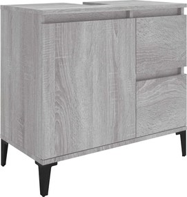 vidaXL Dulap de baie, gri sonoma, 65x33x60 cm, lemn prelucrat