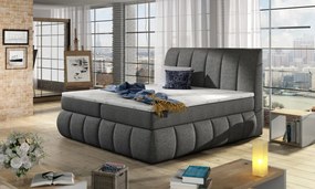 Pat boxspring, tapitat, 160X200 cm, Vincenzo 161, Eltap (Culoare: Gri inchis piele)