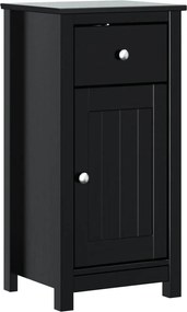 vidaXL Noptieră BERG, negru, 40x34x80 cm, lemn masiv de pin