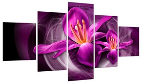 Tablou modern cu flori violete (125x70 cm), în 40 de alte dimensiuni noi
