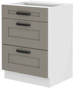 Dulap inferior de bucătărie Lucid 60 D 3S BB (claygrey + alb). 1045438