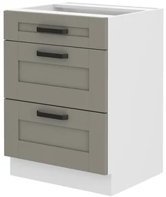 Dulap inferior de bucătărie Lucid 60 D 3S BB (claygrey + alb). 1045438