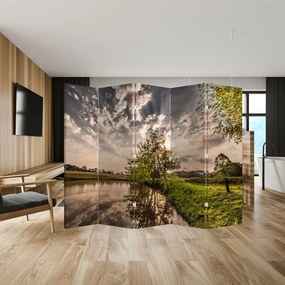 Paravan - Natura cu raze de soae (210x170 cm)