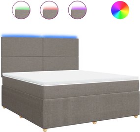 vidaXL Pat continental cu saltea, gri taupe, 180x200 cm, textil
