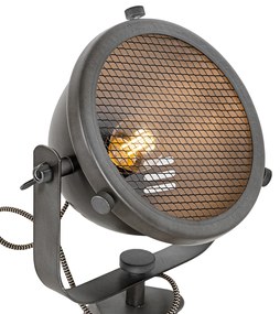 Lampă de masă industrială cu trepied din oțel și lemn cu înclinare - Emado