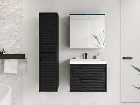 Mobilier baie Tameko I (Negru grafit + Negru) (cu baterie Economico BYU 020M și sifon) (cu iluminat LED RGB color). 1104062