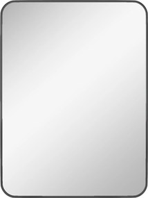 HOMCOM Oglindă de Baie 60 x 80 cm Oglindă Decorativă de Perete cu Ramă Metalică și Cârlig Ușor de Agățat pentru Sufragerie, Hol, Intrare - Negru | Aosom Romania