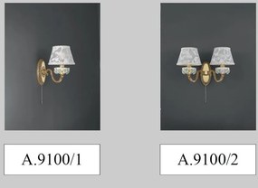 Aplica de perete din alama si portelan 2 brate design italian