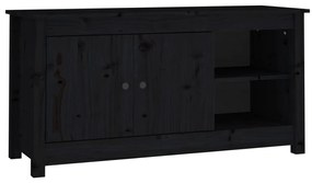 814593 vidaXL Comodă TV, negru, 103x36,5x52 cm, lemn masiv de pin