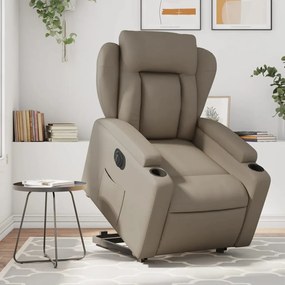 vidaXL Fotoliu rabatabil electric cu ridicare, cappuccino