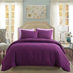 Lenjerie de pat matrimonial Premium Ranforce uni mov / 200x220 cm dimensiune standard