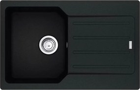 Chiuveta bucatarie compozit Franke City 1 cuva cu picurator 78x50 cm reversibila finisaj negru mat