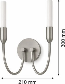 Aplica de perete cu 2 brate AUGUSTINE nickel/alb