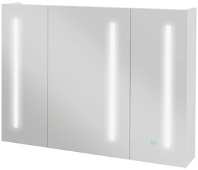 Kleankin Dulap cu Oglindă LED pentru Baie, USB, Raft Reglabil, 90x15x70cm, Alb Lucios | Aosom Romania