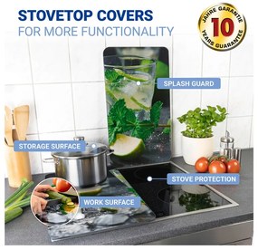Set 2 protecții din sticlă pentru aragaz Wenko Mojitos, 52 x 30 cm