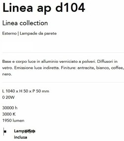 Aplica LED iluminat exterior ambiental IP54 Linea ap d104 cafenie