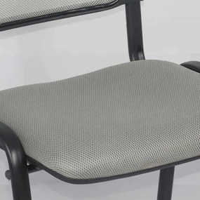 Scaun conferință gri HRC 600 din mesh respirabil cu cadru metalic stivuibil