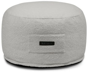 Taburet gri deschis cu tapițerie din țesătură bouclé Om 60 – SLOWDOWN