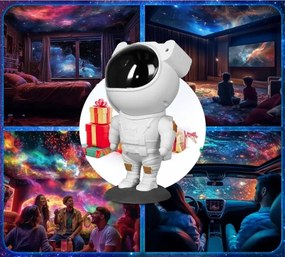 Proiector RGB LED în formă de astronaut, 5W/5V, cu telecomandă
