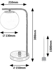 Lampă de masă Rabalux 74203 KIARA 1xE27/35W/230V