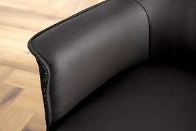 Set 2 scaune Pivotante, Piele Naturala LE GRAND negru