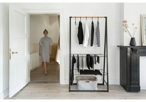 Suport multifuncțional pentru haine Brabantia Linn 1008930, 2 rafturi, Otel, Negru