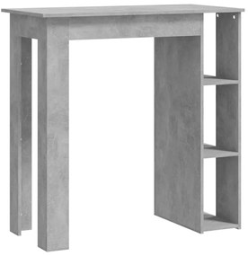 809462 vidaXL Masă de bar cu raft, gri beton,102x50x103,5 cm, PAL