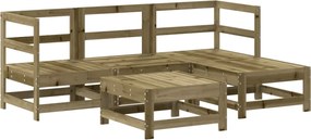 vidaXL Set mobilier relaxare pentru grădină 5 piese lemn de pin tratat