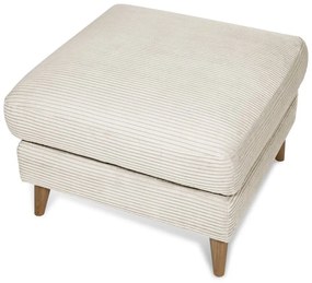 Taburet alb cu tapițerie din catifea reiată Paris – Scandic