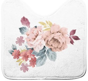 Covoraș de baie alb-roz pentru WC 45x45 cm Jayana – douceur d'intérieur