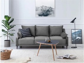 Canapea extensibilă cu 3 locuri și spațiu de depozitare Mazzini Sofas Freesia, gri