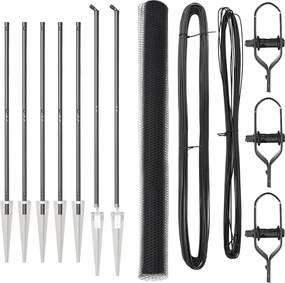 vidaXL Stâlp de gard. Gri 10 x 1,6 m (plasă de 13 mm) Oțel și PVC