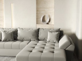 Colțar extensibil dumonde cu ladă de depozitare si sezut confortabil din spuma high-density, Loana Royal Grey II 270x185 cm