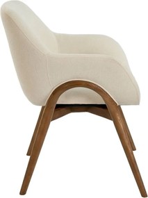 Scaun modern design italian, Lemn, Tesatura, Beige