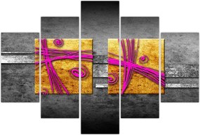 Tablou - Pătratr colorate pe fond negru (150x105 cm)