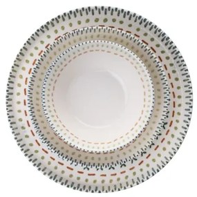 Set de veselă, 12 piese, multicolor, din porțelan