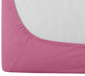 Cearsaf Jersey EXCLUSIVE cu elastic roz 140 x 200 cm
