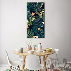 Tablou pe pe sticlă flori Hawaii