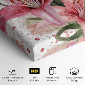Tablou Canvas, 20x30cm, Dormitor si Living, Flori, Crini, Beautiful Pink Lily