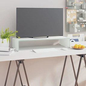 Stativ TV Suport monitor din sticla, alb, 70x30x13 cm 1, Alb, 70 x 30 x 13 cm