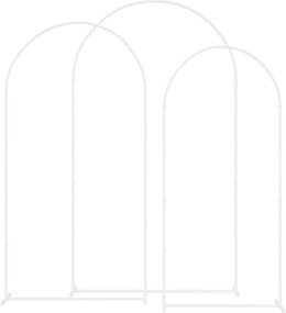 vidaXL Arc de nuntă 3 pcs Alb Oțel
