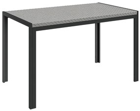 Outsunny Masă de Dining pentru Terasă 120cm, pentru 4 Persoane, Stil Dreptunghiular, Ideală pentru Exterior, Gri | Aosom Romania