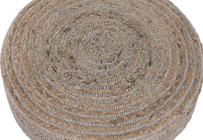 Taburet rotund din lână și iută împletite manual, 50×50×35 cm, „Juwl"
