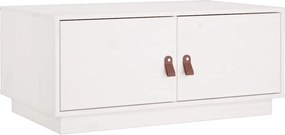 vidaXL Măsuță de cafea, alb, 80x50x35 cm, lemn masiv de pin